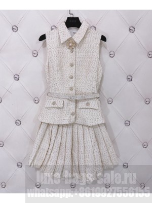 Self-Portrait Women's Metallic Boucle Tailored Mini Dress Cream