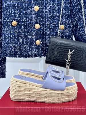 Valentino Garavani VLogo Cutout Sandals Purple