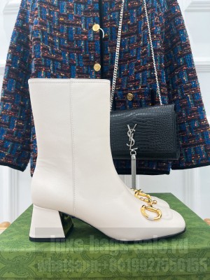 Gucci Women's GG Horsebit Heel7.5cm Boot White