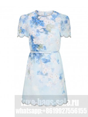 Zimmermann Women's Crush Scalloped Shift Dress Blue