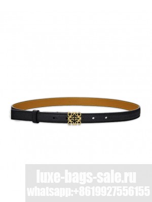Loewe Anagram belt in pebble grain calfskin Black