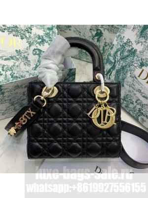 Dior MY ABCDior Medium Bag in Cannage Leather Black 2019 Collection