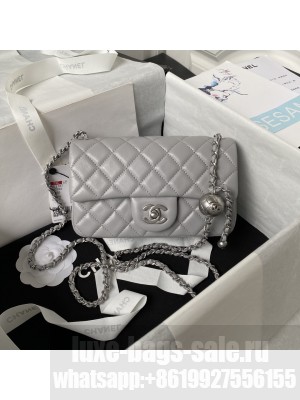 Chane1 AS1787 Mini Flap Bag Gray
