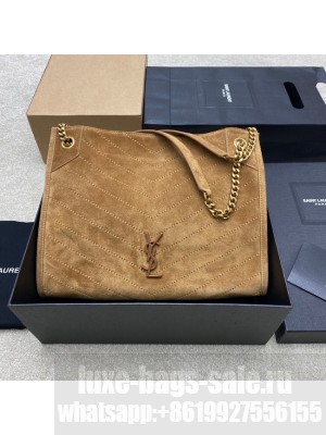 Saint Laurent NIKI MEDIUM SHOPPING IN SUEDE 577999 brown