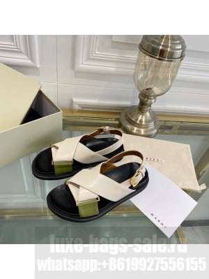 Marni Fussbett in smooth calf leather Criss-cross sandal 2022 Collection 01