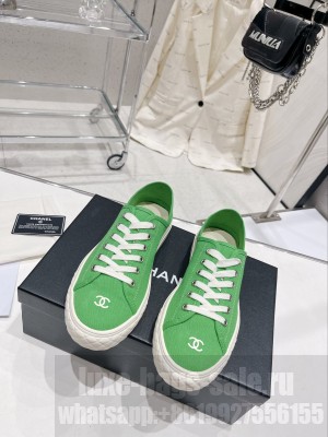 Chanel Canvas Sneakers 2023SS green