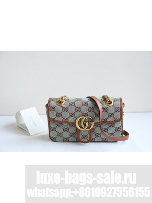 Gucci GG MARMONT SMALL SHOULDER BAG 446744 GG canvas Pale blue