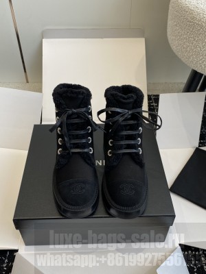 Chanel Lace-up Snow Boot Black 2024