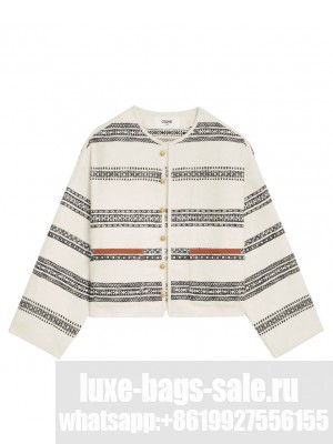 Celine Women's Baja Cardigan In Striped Tweed Black