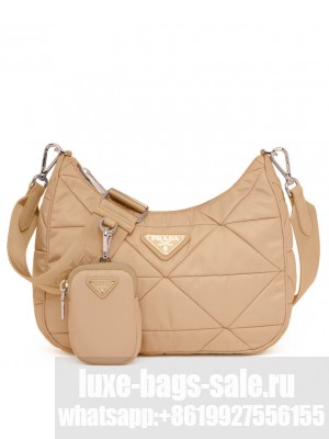 Prada Padded nylon shoulder bag 1BC151 Apricot
