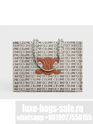CELINE LARGE CABAS THAIS IN TEXTILE WITH CELINE ALL-OVER 196762 NATURAL & TAN