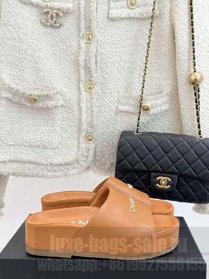 Chanel Platform Calfskin Mule Brown 2025