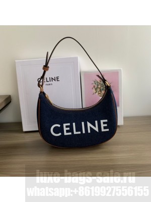 CELINE AVA BAG IN Denim Blue AND CALFSKIN 193952 TAN
