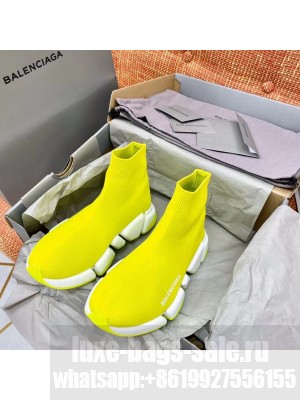 Balenciaga Speed 2.0 Knit Sock Sneakers Spring/Summer 2021 Collection, Neon Yellow/White