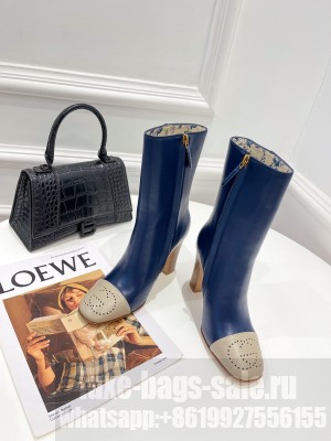 Gucci Women's with Interlocking G Hills Logo 95mm ankle boot blue 2021 Collection