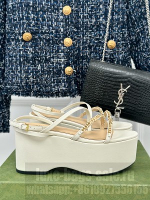 Gucci Signoria 7.5cm Platform Sandals Cream