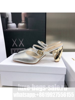 Dior Rhodes Calfskin Slingback Pumps Silver 2022 Collection