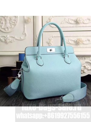 Hermes Original Togo Leather Toolbox Tote Bag Macaron Blue