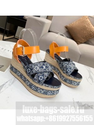 Louis Vuitton Since 1854 Boundary Wedge Sandal Blue 2021 Collection