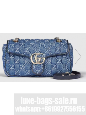 Gucci GG MARMONT SMALL SHOULDER BAG 443497 Blue GG denim