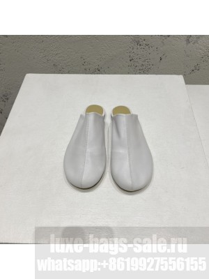 BOTTEGA VENETA Lambskin Flat Mules White 2022 Collection