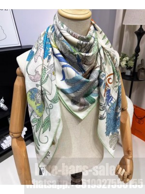 Hermes Women's Precious Paradise Scarf White