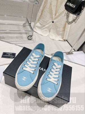 Chanel Canvas Sneakers 2023SS Blue