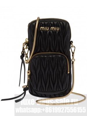 Miumiu Matelasse Nappa Leather Mini Bag 5BP066 Black