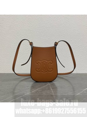 Celine MINI BUCKET CUIR TRIOMPHE IN SMOOTH CALFSKIN 100753 BROWN