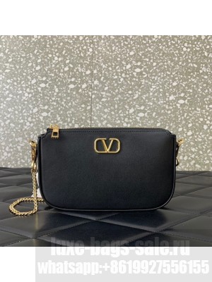 VALENTINO Mini VLOGO SIGNATURE calfskin bag MZ079 black
