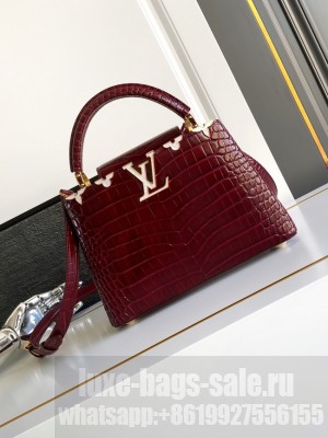 Louis Vuitton Capucines Crocodile pattern BB M86154 burgundy