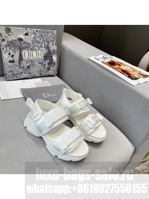 Dior D-Wander Flat Strap Sandals White 2021 Collection