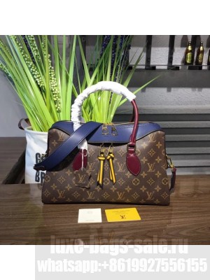Louis Vuitton Tuileries 35cm Bag Monogram Canvas Tricolor Cowhide Fall/Winter 2017 Collection M43439,  Marine Bordeaux