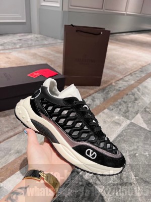 Valentino Unisex Ready Go Runner Sneaker in Wave Fabric Black 2022 Collection