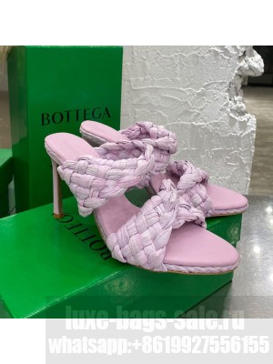 Bottega Veneta The Curve Raffia Heel Sandals 9.5cm Light Purple  2021 Collection