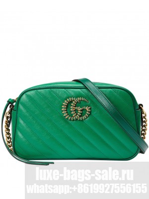 Gucci GG Marmont Small Shoulder Bag 447632 Green