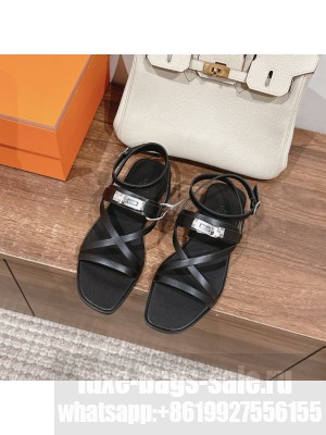 Hermes June sandal Black