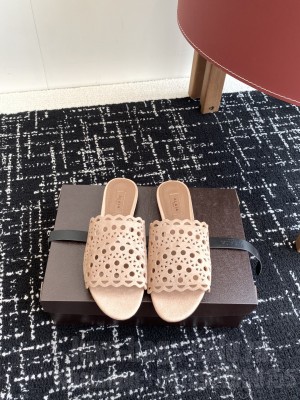 Alaïa IN VIENNE SUEDE SLIDES BEIGE
