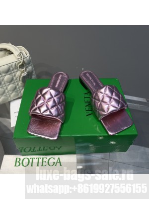 BOTTEGA VENETA Intreccio metallised leather Lido Flat Sandal Wisteria