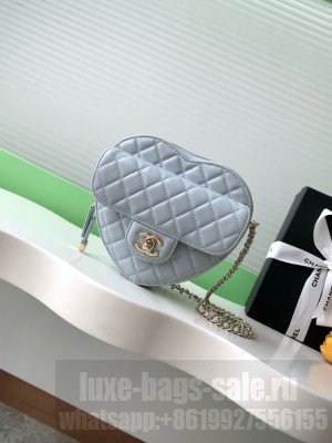 CHANEL Lambskin Heart Bag AS5764 Light blue