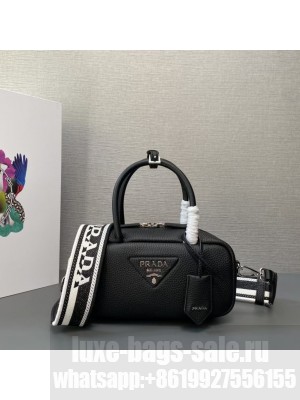 Prada Double leather small bag 1BB102 black