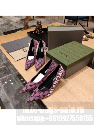 Gucci x Balenciaga 65mm/100mm The Hacker Project Square Knife Pump Purple 2022 Collection 