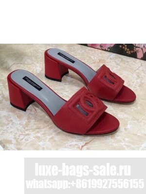 Dolce & Gabbana Heel 6.5cm Calfskin Mules Red With DG Millennials Logo 2021