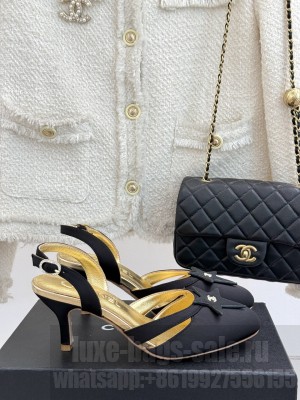 Chanel Silk With Star sandals Black 2025