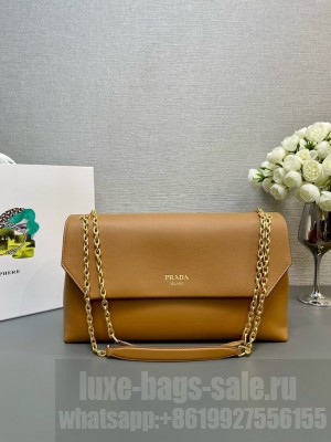 RRADA Medium leather shoulder bag 1BD367 brown