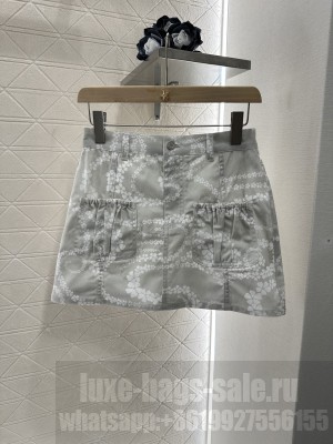 Chanel Printed denim Short skirt Grey