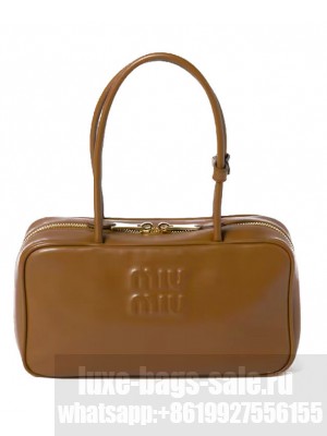 Miumiu Beau Leather Top-handle Bag 5BB172 Coffee