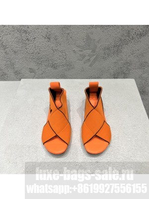 BOTTEGA VENETA Flex Elastic band sandals Iridescent heel Tangerine