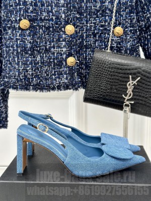 JACOUEMUS Les slingbacks Duelo hautes 4cm/8cm sandals Denim