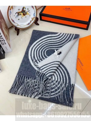 Hermes Women's Casaque Vague Muffler Gray